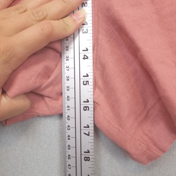 Abercrombie & Fitch Women's Linen Blend Shorts Sz Large Drawstring Casual Mauve - Picture 7 of 8